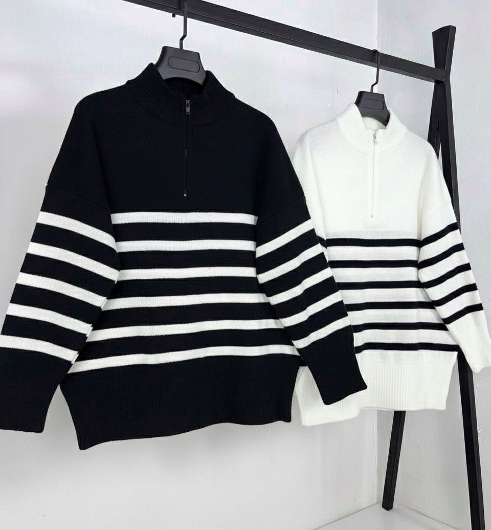 بلوز بافت نیم زیپ