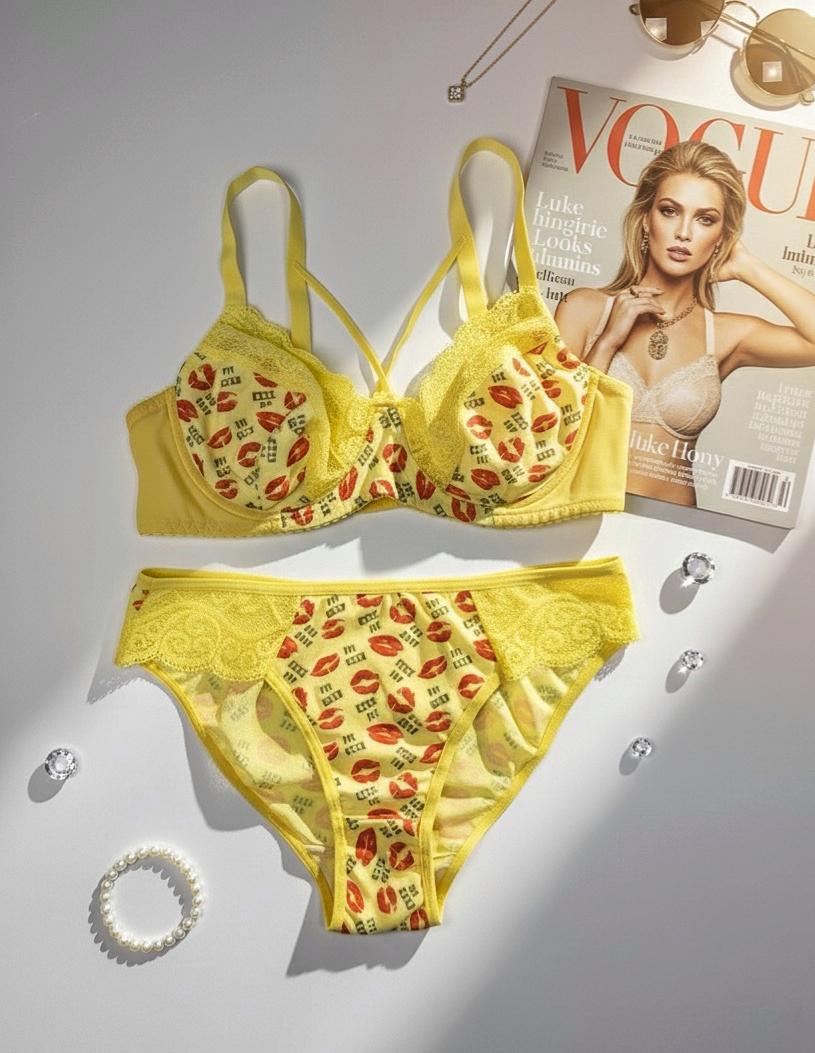 ست شورت و سوتین طرح Kiss me