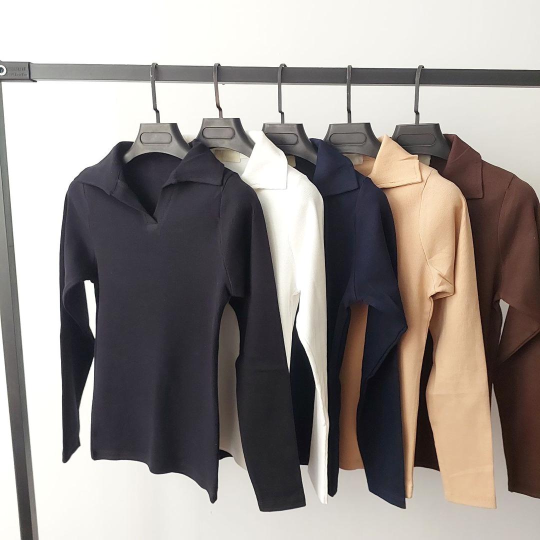 بلوز یقه شکاری آستین بلند