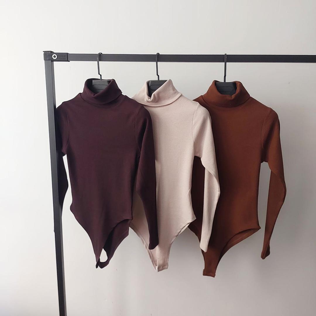 بادی یقه اسکی آستین بلند