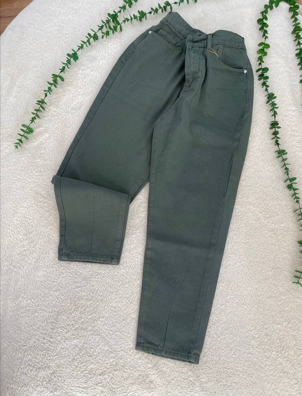 شلوار کتان مام فیت